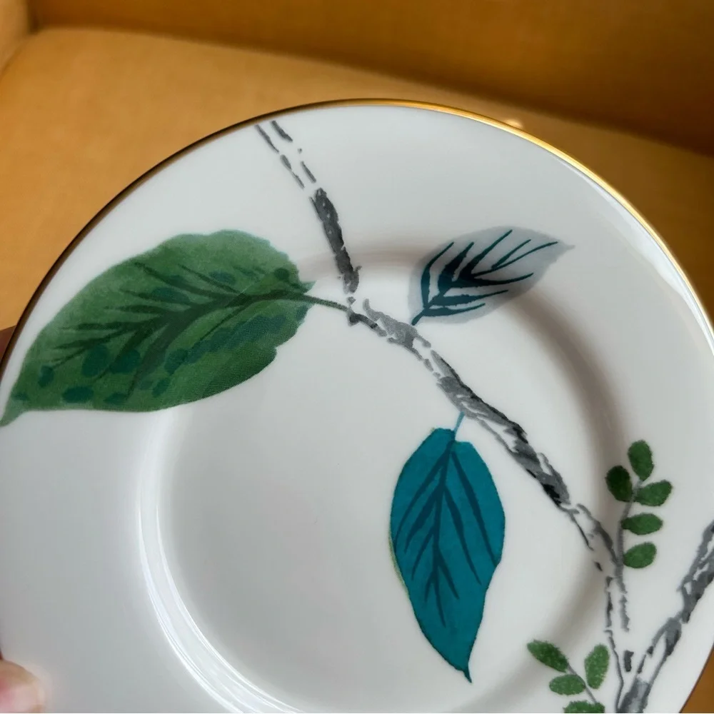 Kate Spade Lenox Birch Way Saucer plate dish blue green white